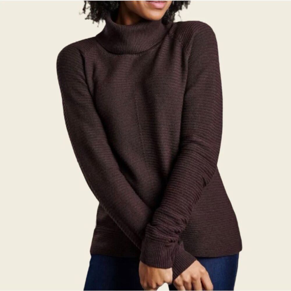 NWOT Kühl Solace Dark Chocolate Cowl Neck Merino Wool Blend Cardigan Women's S